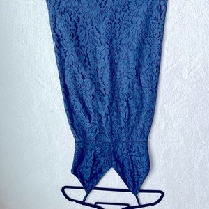 Navy blue lace midi dress